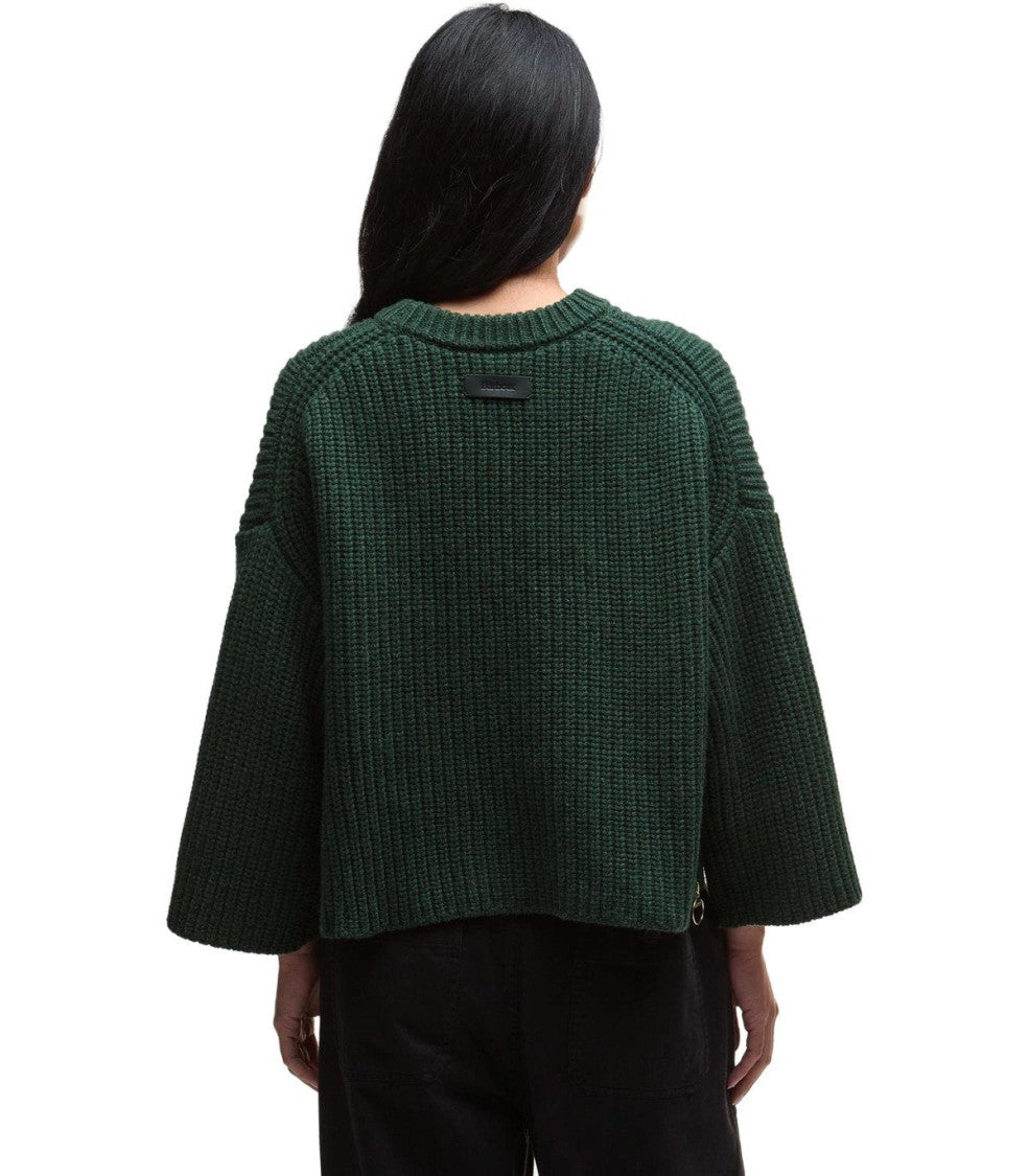 Barbour Lilian Green Crewneck Sweater