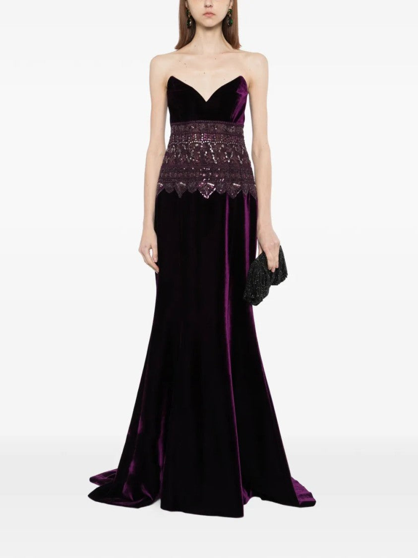 Saiid Kobeisy Strapless Dress With Embroidered Detailing