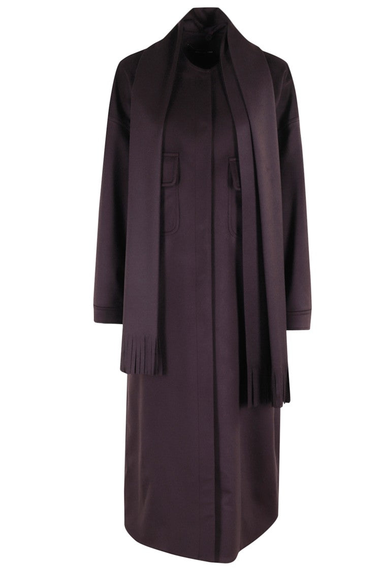 Federica Tosi Eggplant Cashmere Long Coat