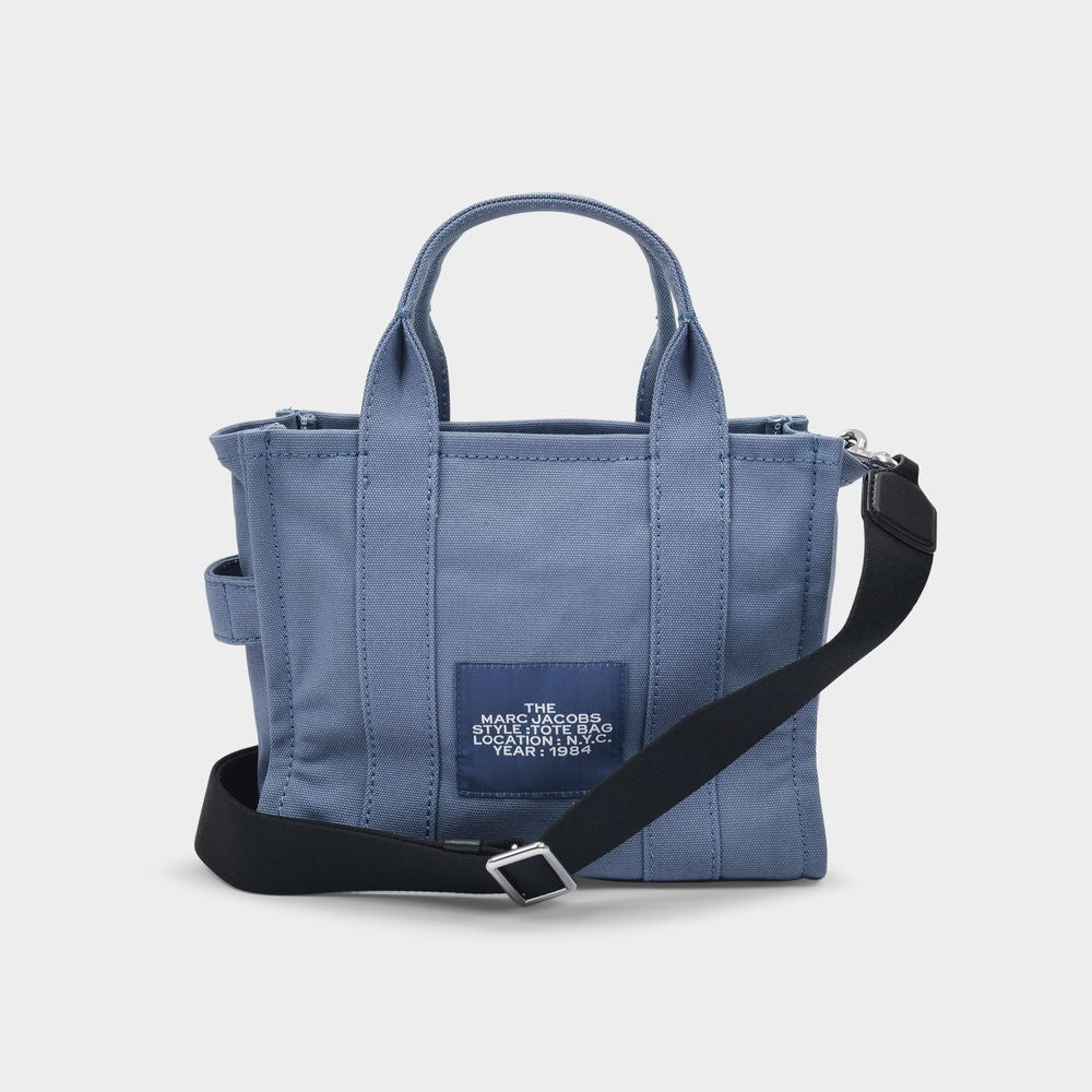 Marc Jacobs Small Traveler Tote Bag In Blue Shadow Cotton