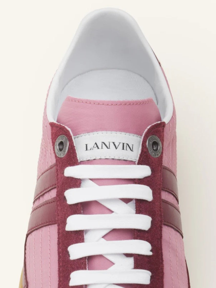Lanvin Low-Top Sneakers In Soft Pink And Burgundy Accents