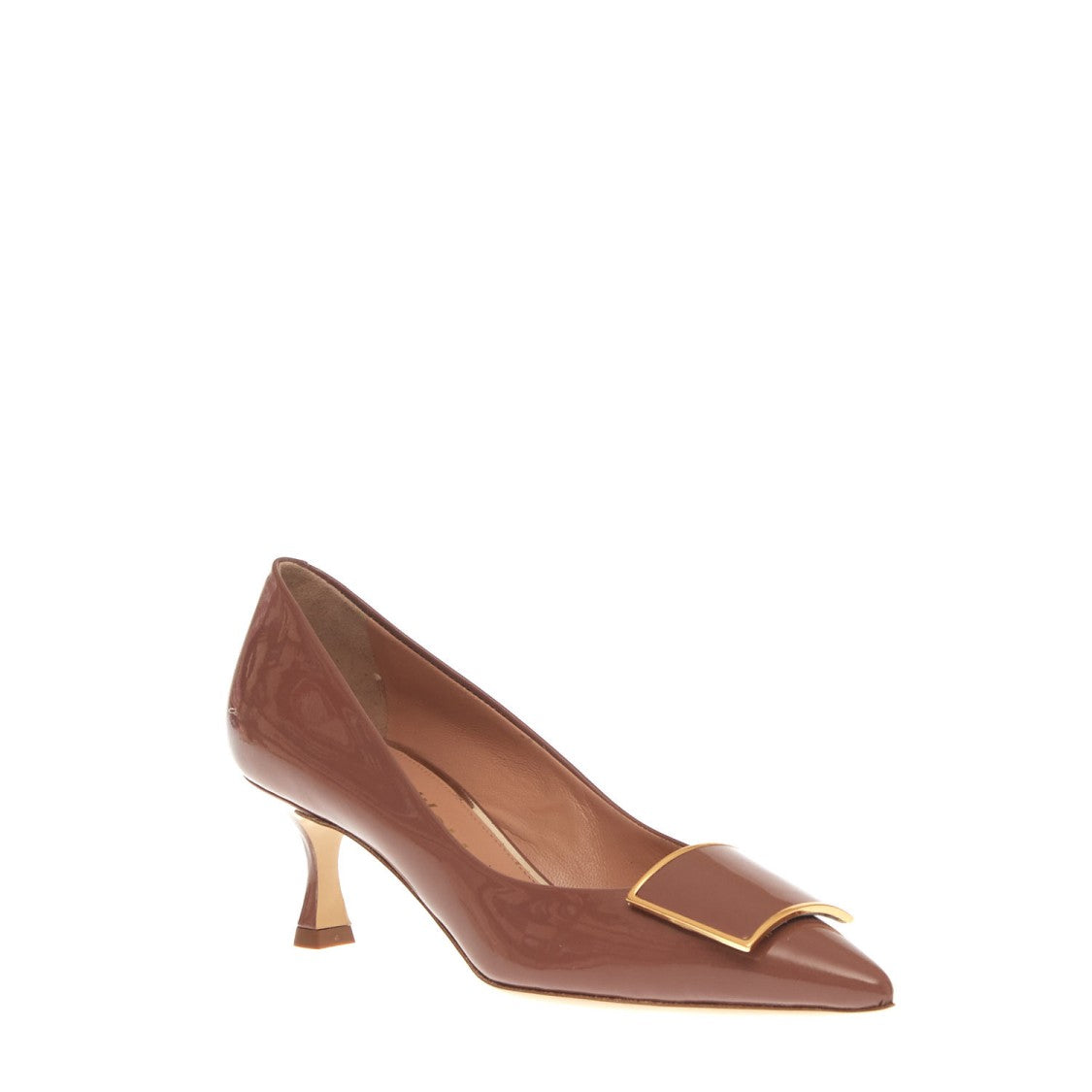 Ninalilou Nude Patent Pump With Buckle