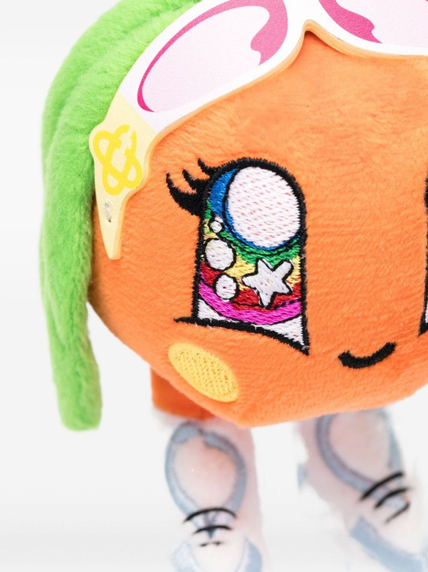 Casablanca Plush Orange Character Keychain With Embroidered Details