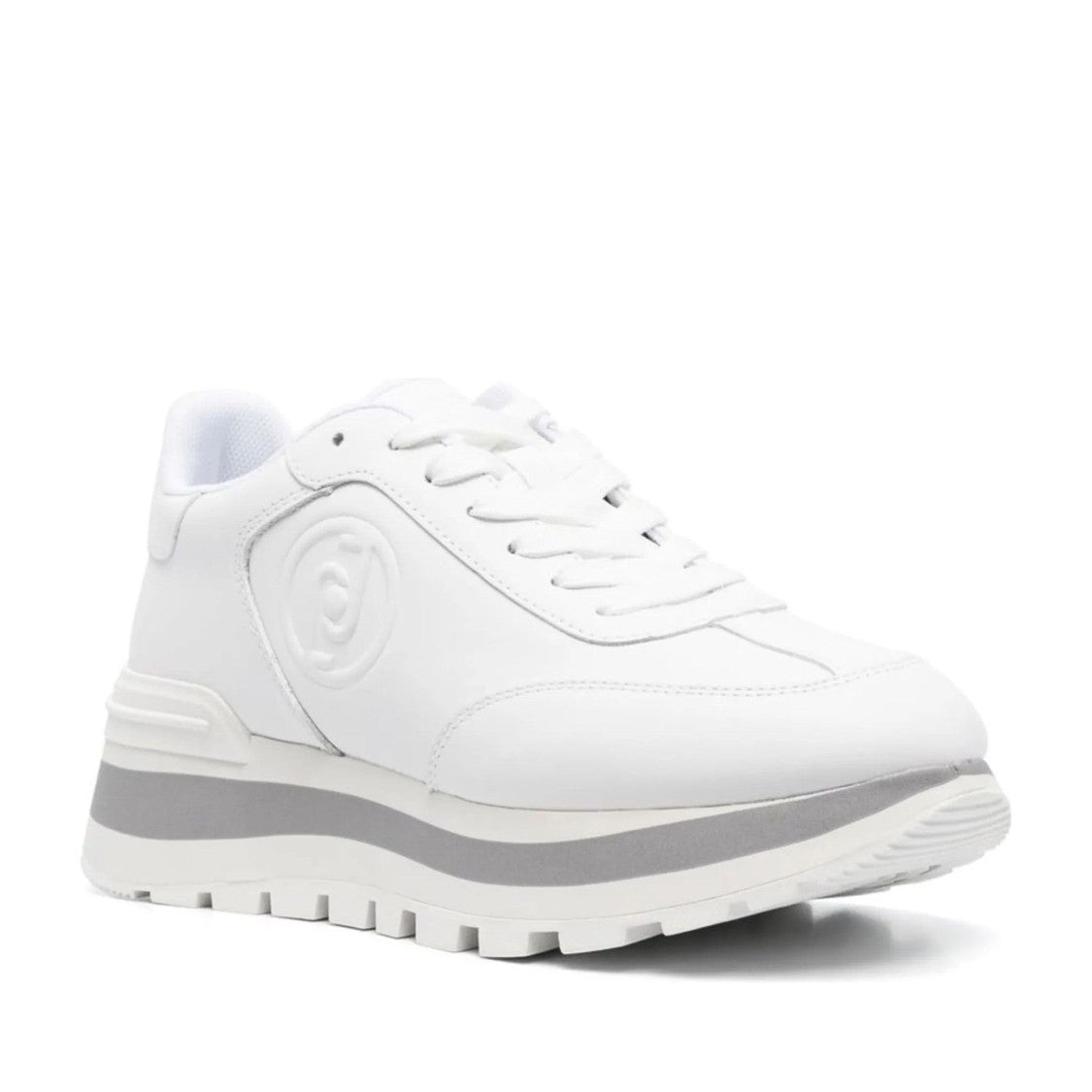 Liu Jo White Amazing 02 Low-Profile Textured Detail Leather Sneakers