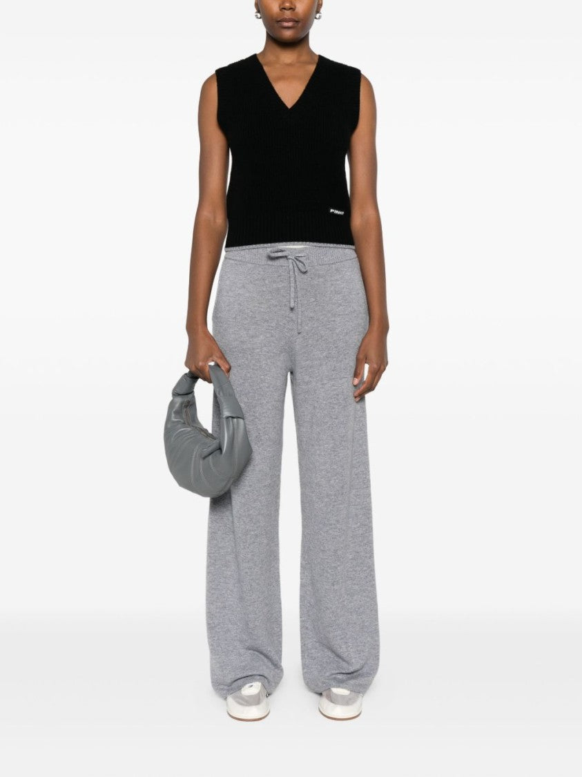 Pinko Ribbed Knit Sleeveless Sweater With V-Neckline