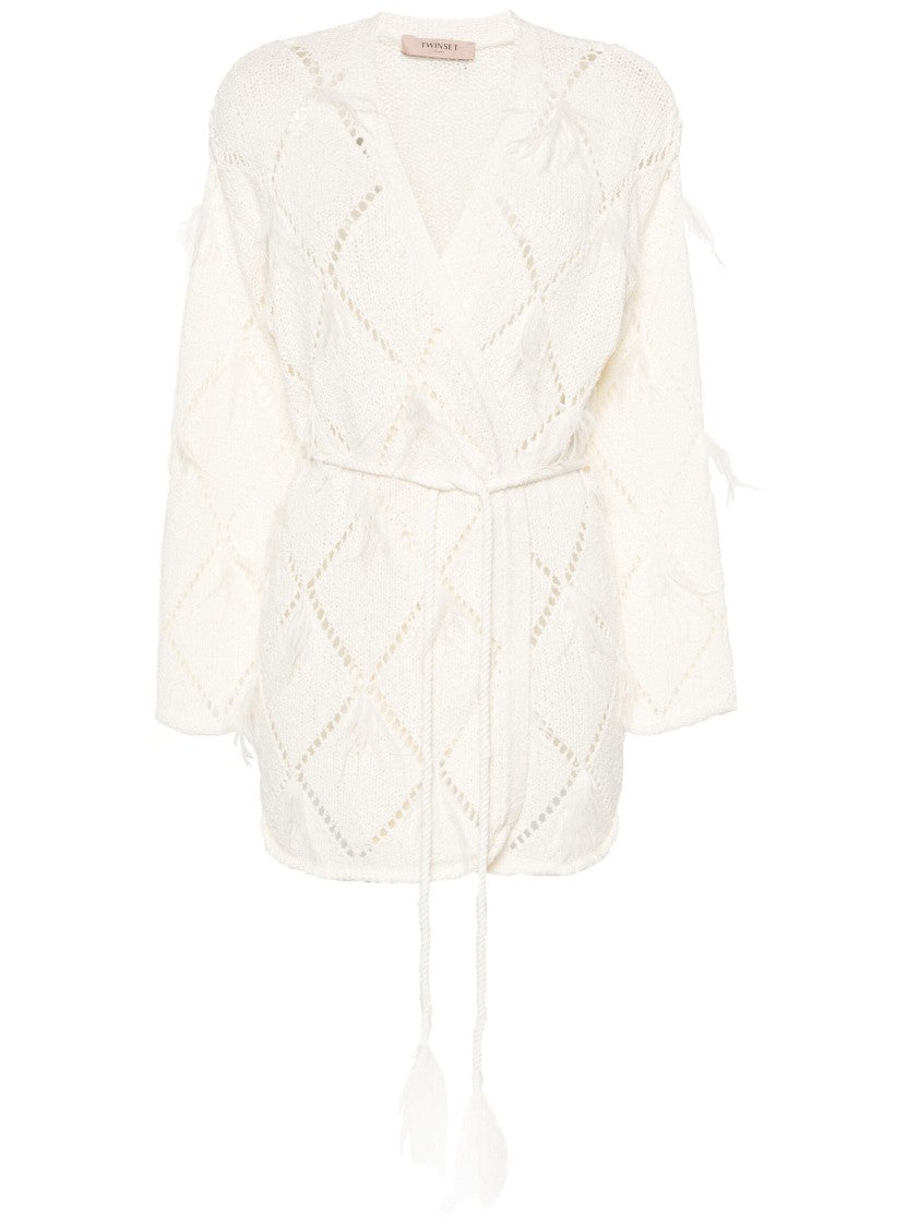 Twin-Set Diamond-Pattern Cardigan