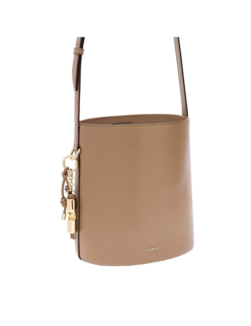Furla Roxie S Leather Bucket Bag, Toffe Color