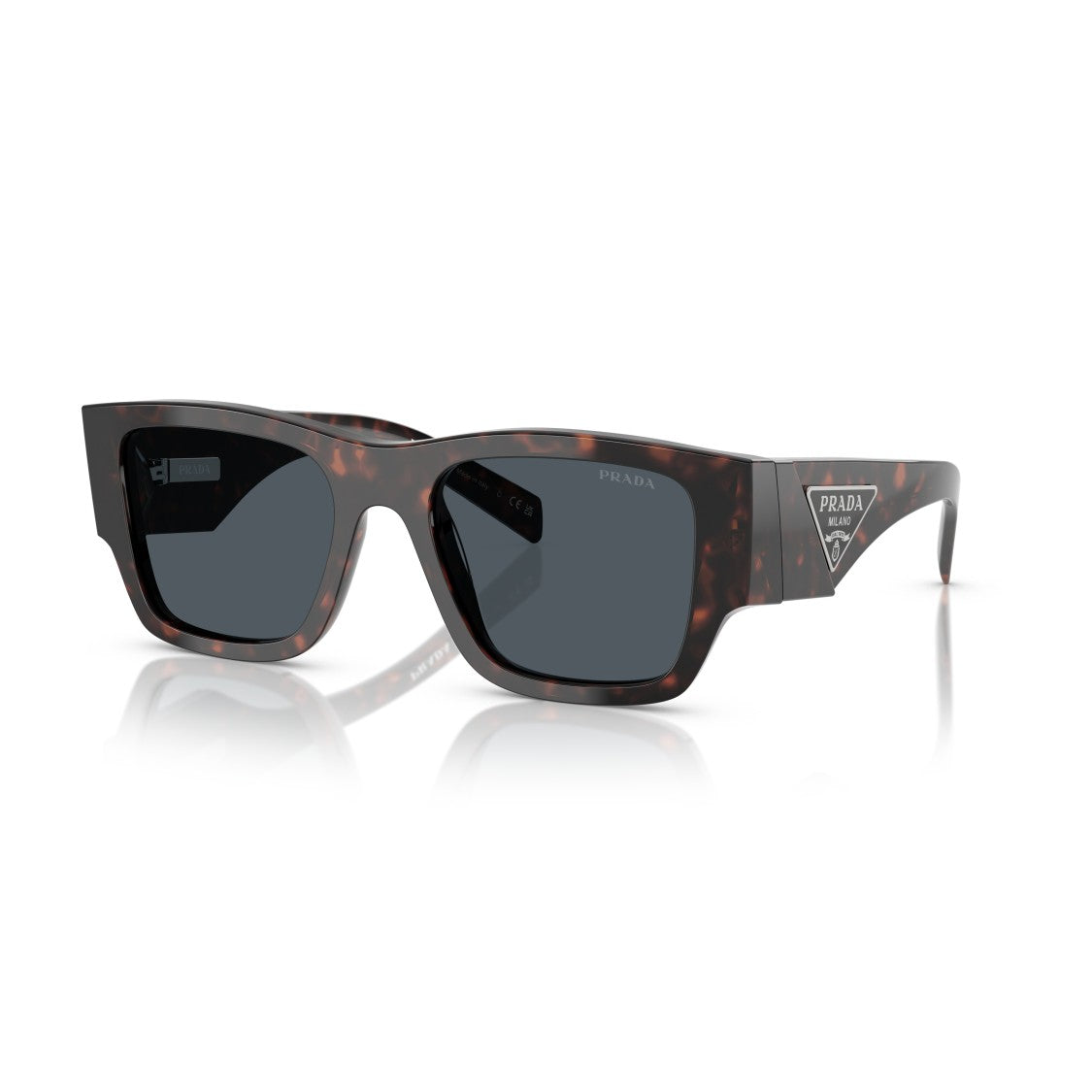 Prada 0Pr 10Zs Rectangular Tortoiseshell Acetate Prada Sunglasses