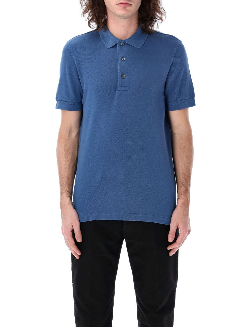 Tom Ford Textured Piquet Polo With Classic Three-Button Placket
