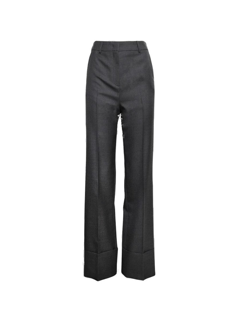 Valentino Virgin Wool Pants Grey Melange