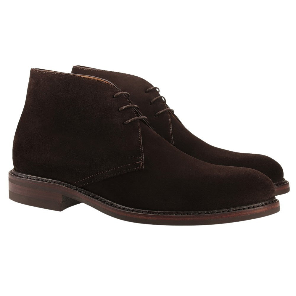 Berwick Brown Suede Ankle Boots With Lace-Up Front