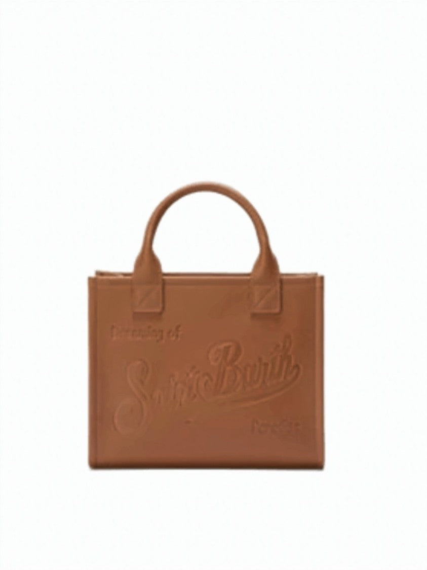 Mc2 Saint Barth Structured Camel Leather Handbag