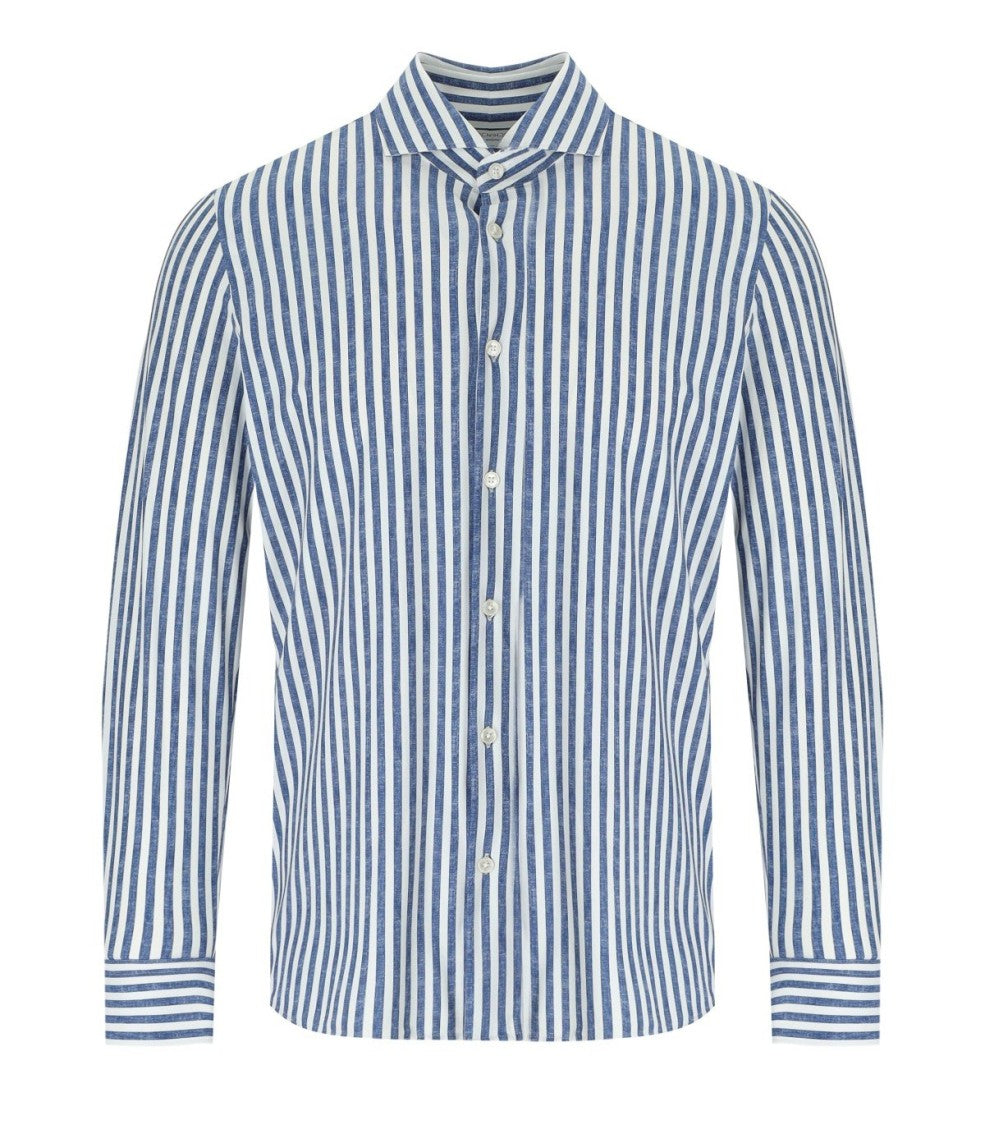 Archivium White Blue Linen Effect Shirt