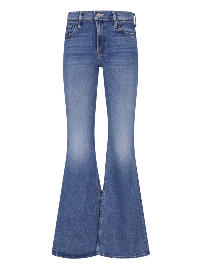 Mother Flared Denim Jeans With Low-Rise Waist And Retro Silhouette