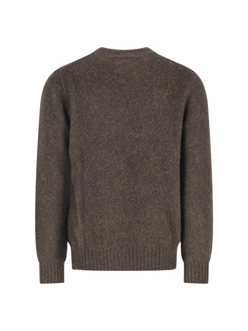 Polo Ralph Lauren Brown The Ralph Logo Intarsia Wool-Cashmere Sweater