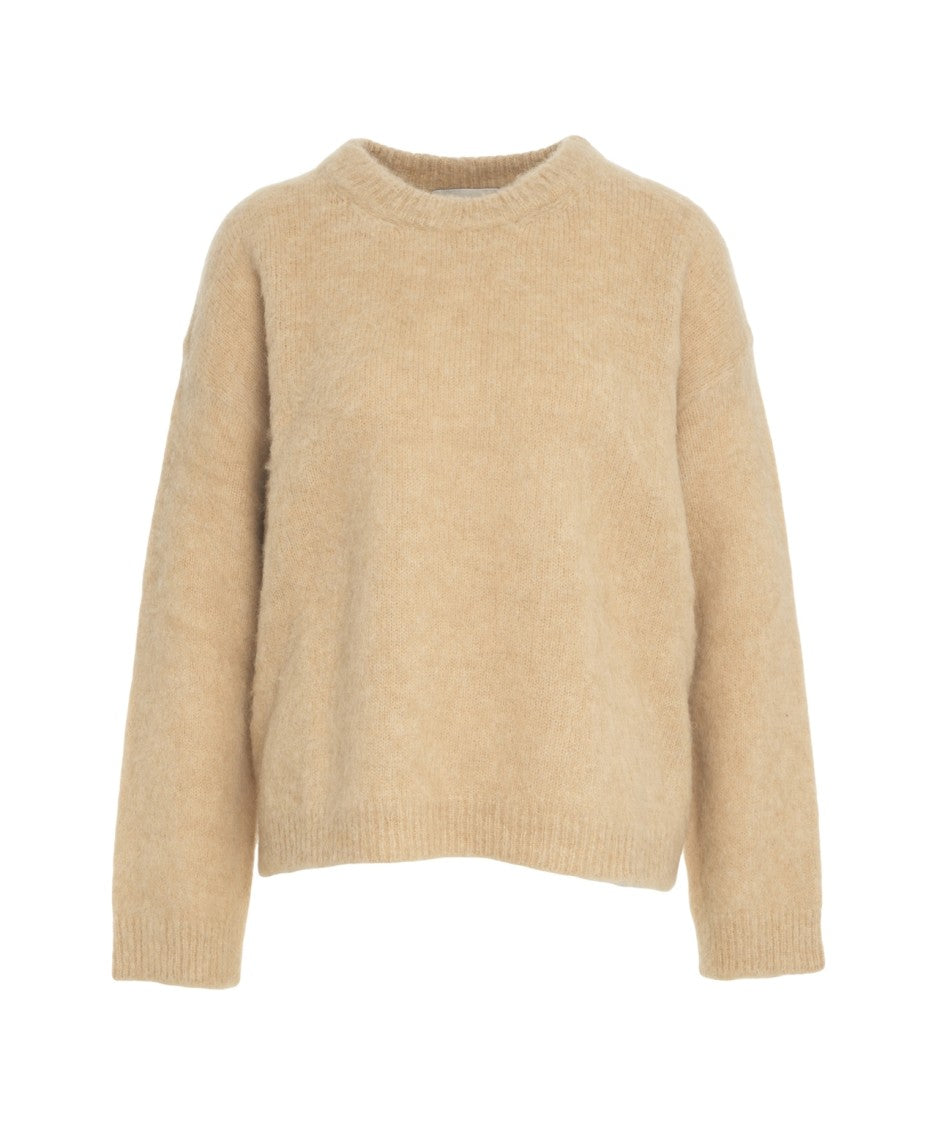 Jucca Beige Hand-Knitted Jucca Sweater With Round Neckline And Ribbed Cuffs