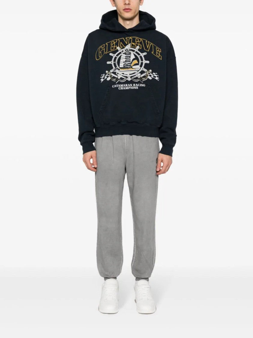 Rhude Nautical-Print Cotton Hoodie