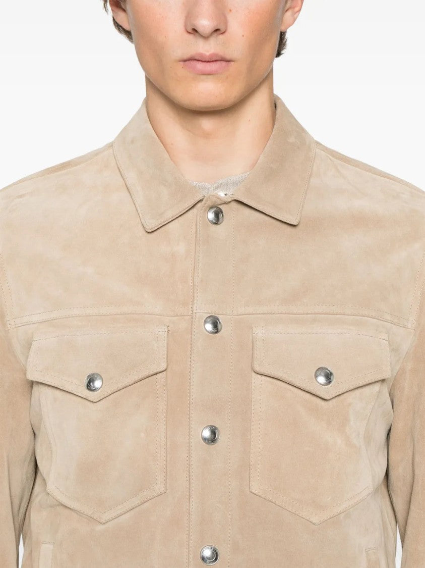Eleventy Taupe Calf Suede Jacket