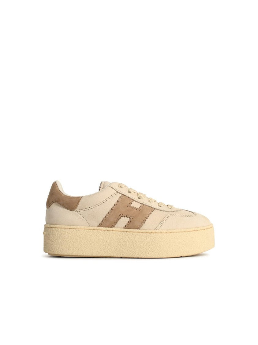 Hogan ' Cool' Beige Leather Sneakers