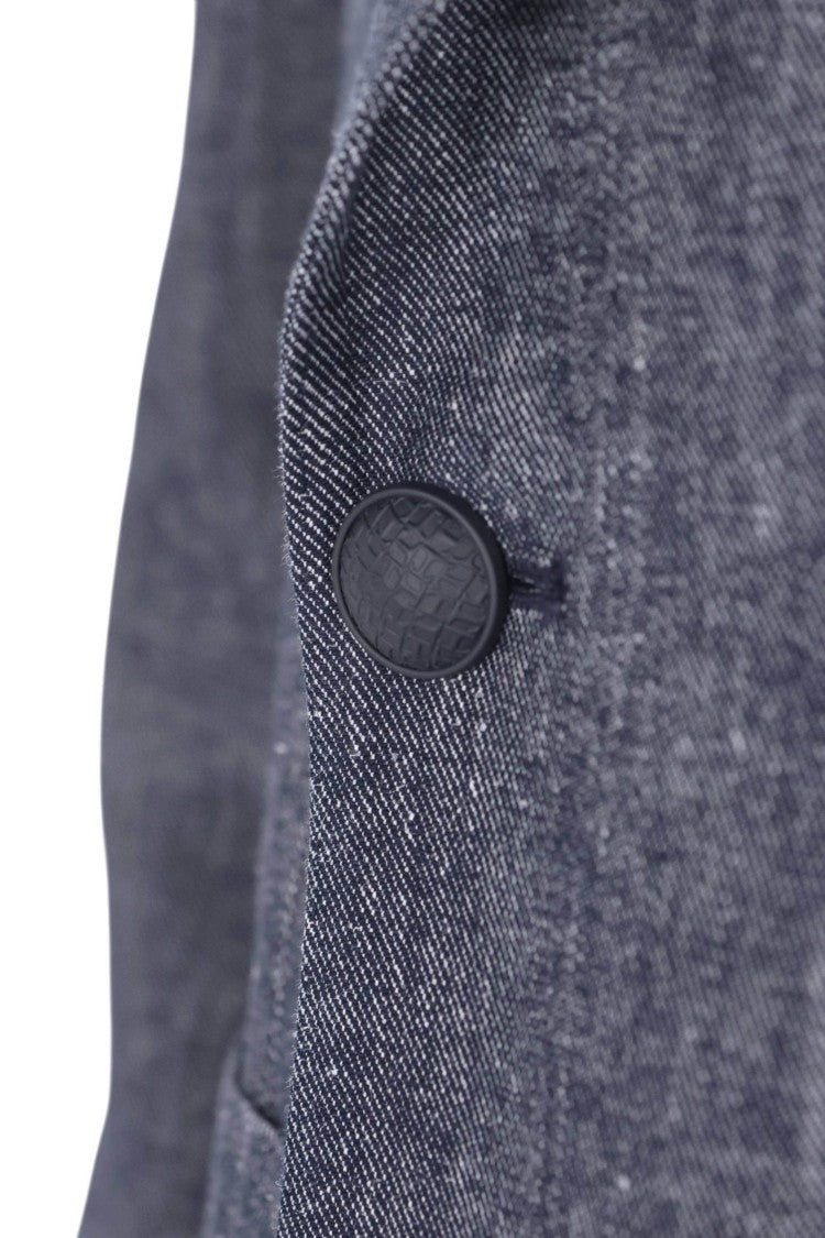 Tagliatore Blue Montecarlo Cotton-Linen Double-Breasted Blazer