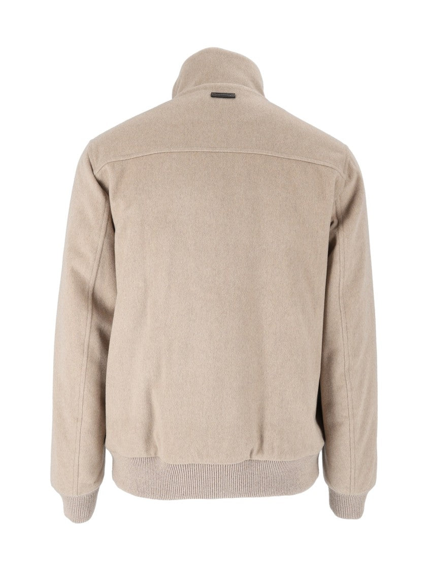 Peserico Casual High Collar Textured Jacket