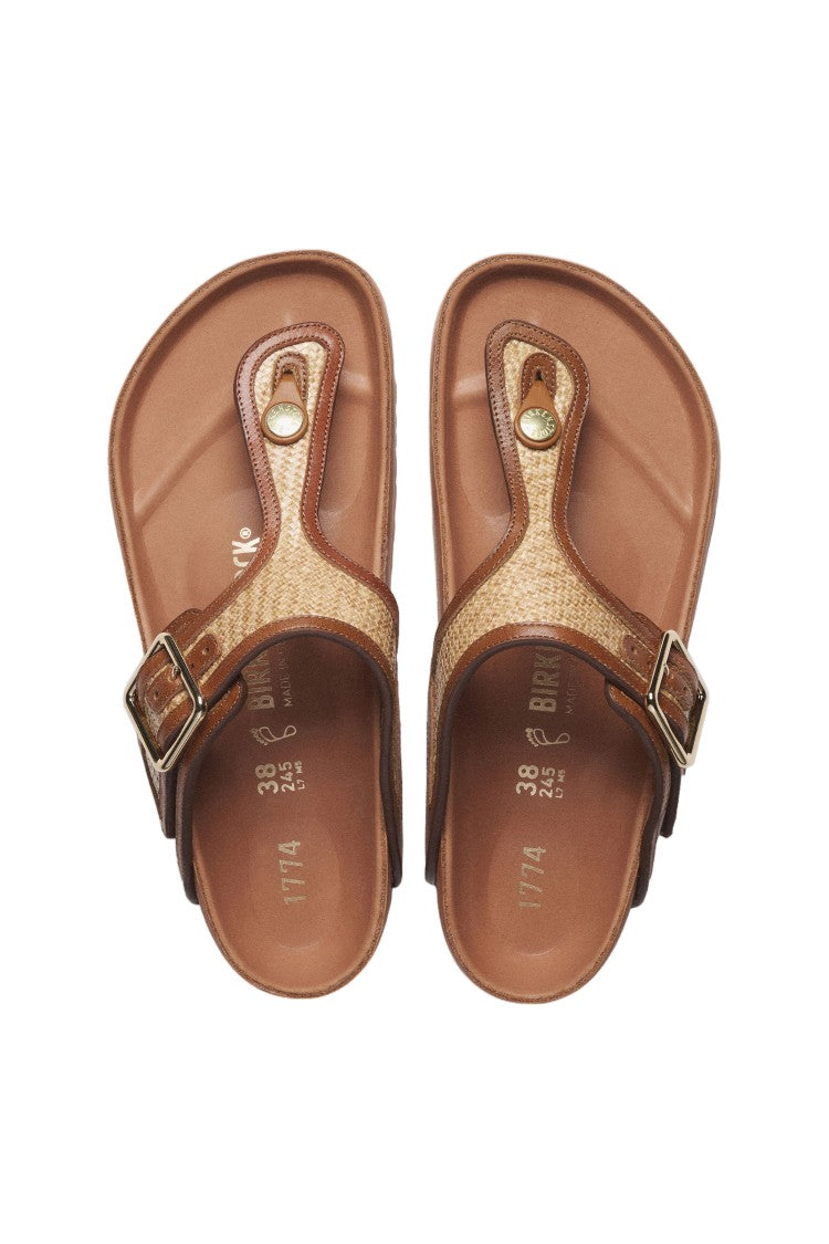 Birkenstock Natural Raffia Gizeh Thong Sandals