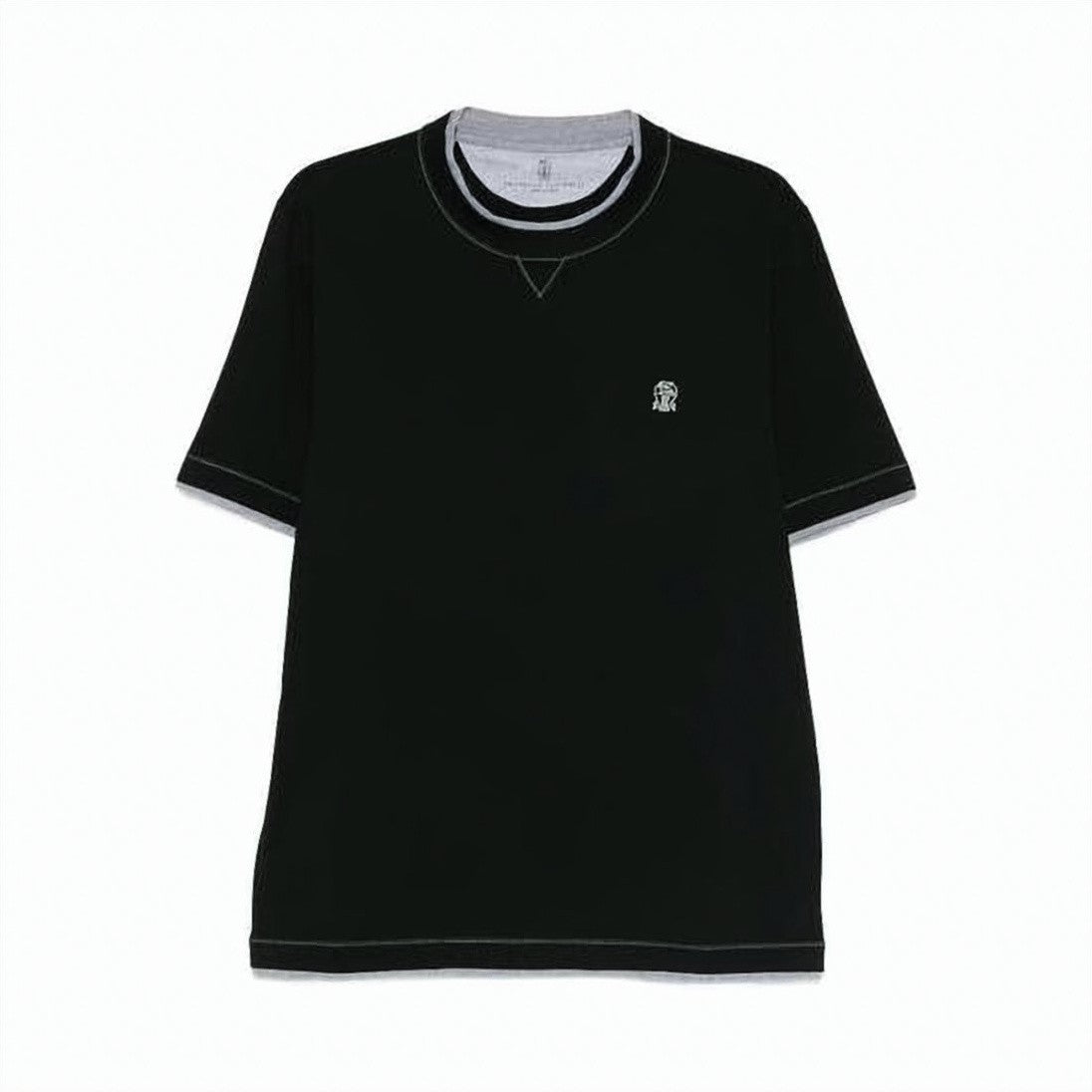 Brunello Cucinelli Layered Cotton Jersey Crew Neck T-Shirt