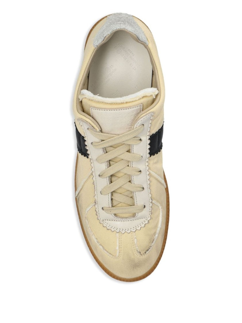 Maison Margiela Beige Sneakers With Textured Heel