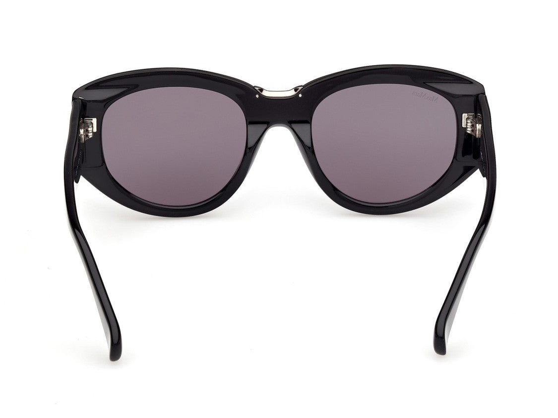 Max Mara Glossy Black Mm0198 Oversized Cat-Eye Acetate Sunglasses