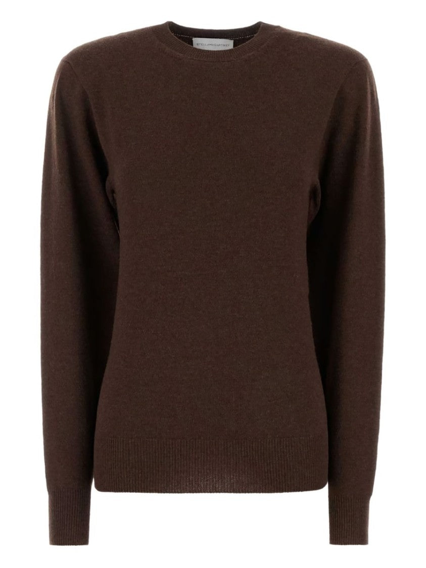 Stella Mccartney Deep Brown Cashmere-Blend Crewneck Sweater