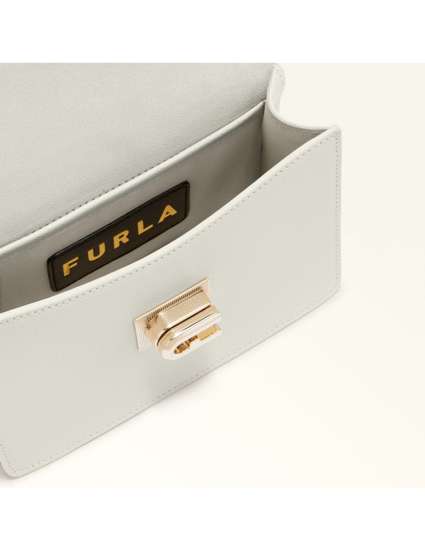 Furla 1927 Mini Leather Crossbody Bag Cream Color