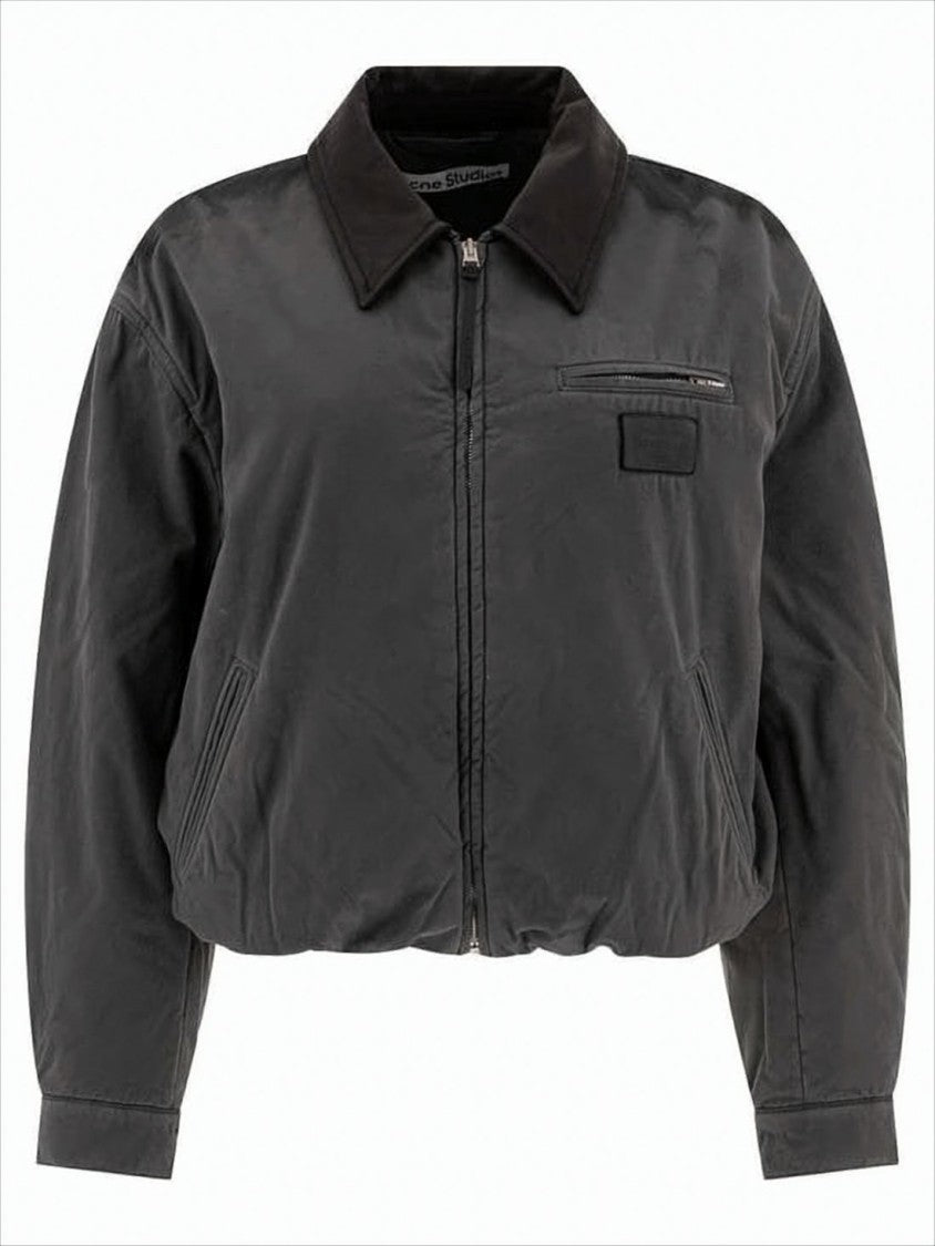 Acne Studios Cropped Bomber Jacket With Pointed Collar