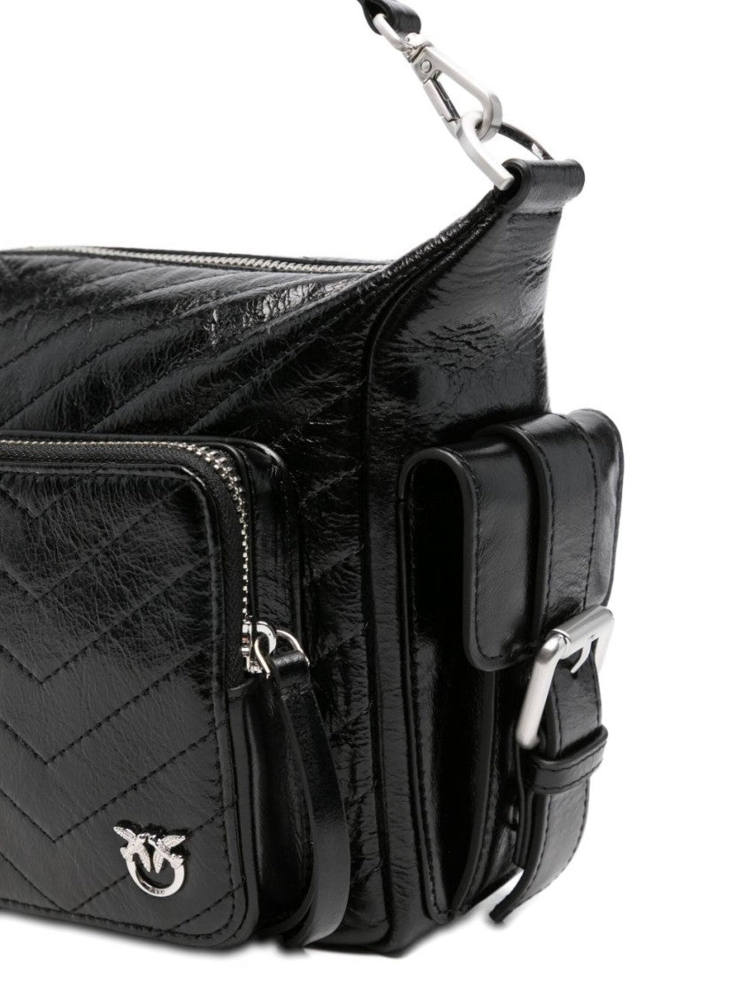 Pinko Quilted Calf Leather Shoulder Bag