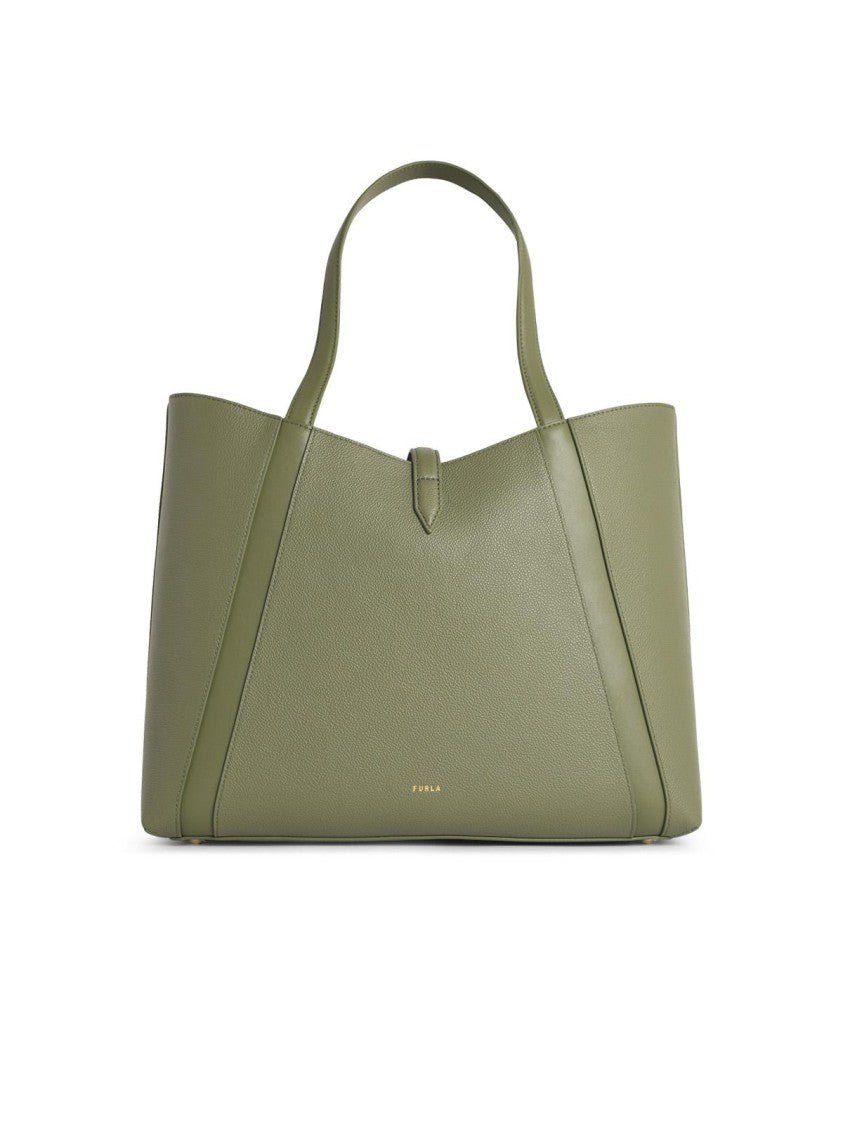 Furla 'Shopping Goccia' Green Leather Bag