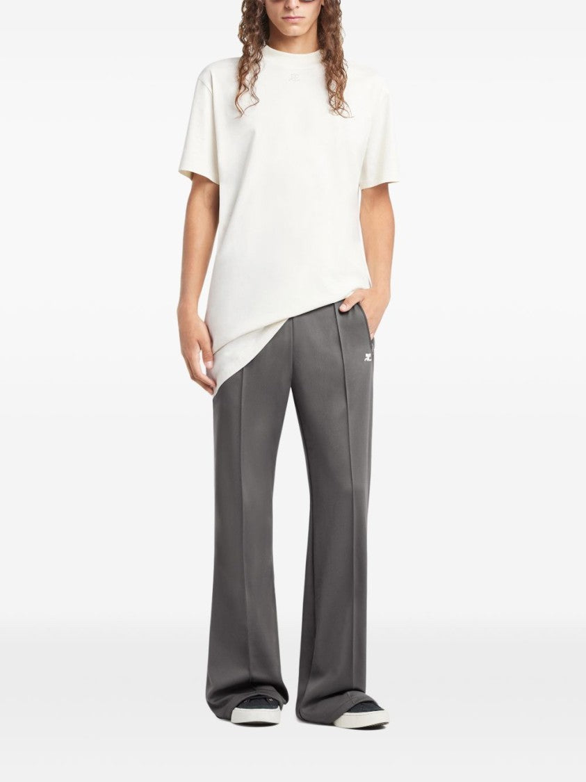 Courrèges Crew Neck T-Shirt With Subtle Logo Detail And Relaxed Fit