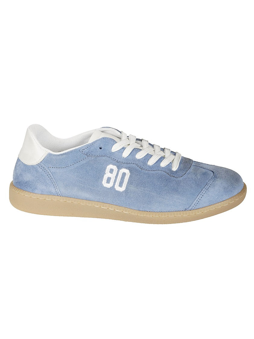 Be980 Denim Effect Leather Sneakers