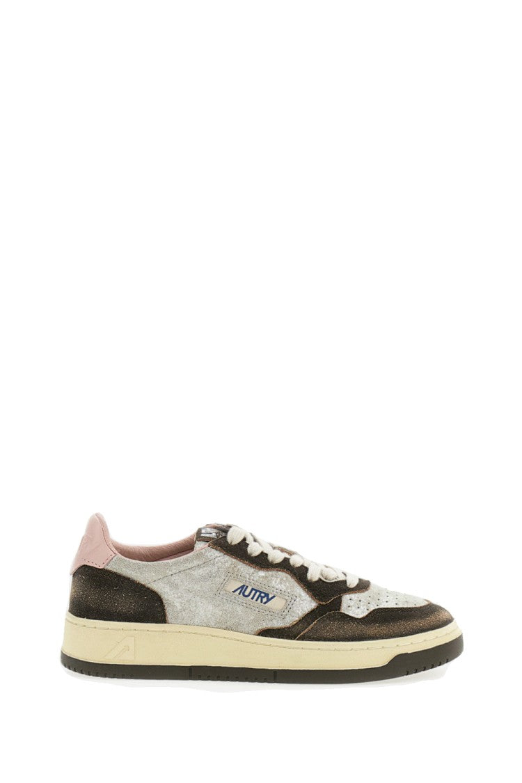 Autry Medalist Low Laminated Suede Sneakers