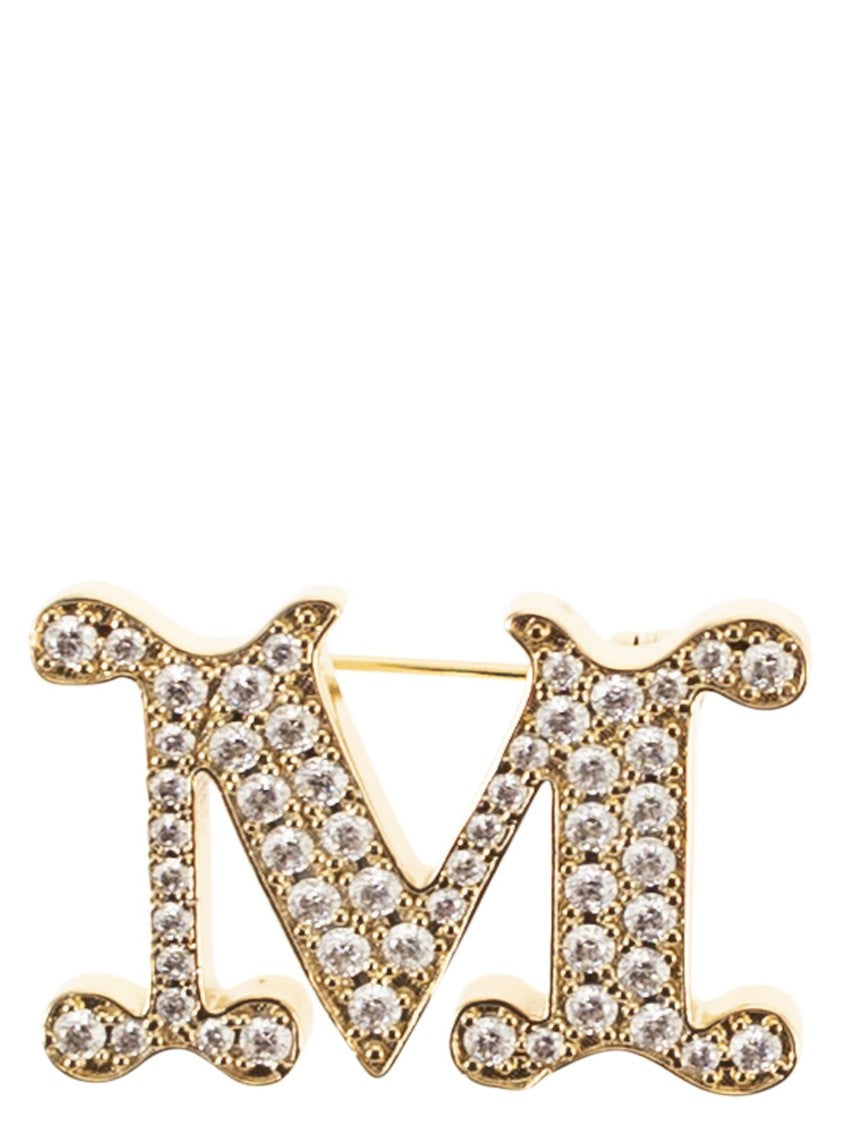Max Mara Mxafacella - Monogram Brooch With Crystals