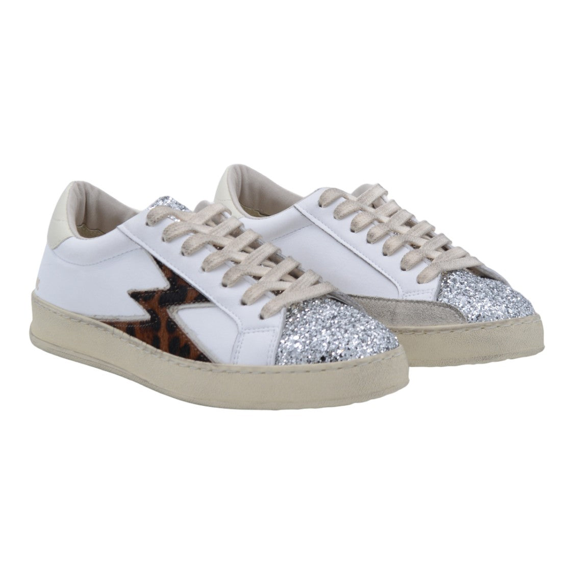 Moaconcept Bold Leopard Print Sneakers With Glitter Accents