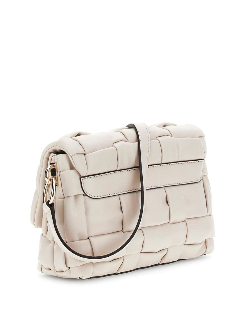 Guess Woven Faux Leather Shoulder Bag