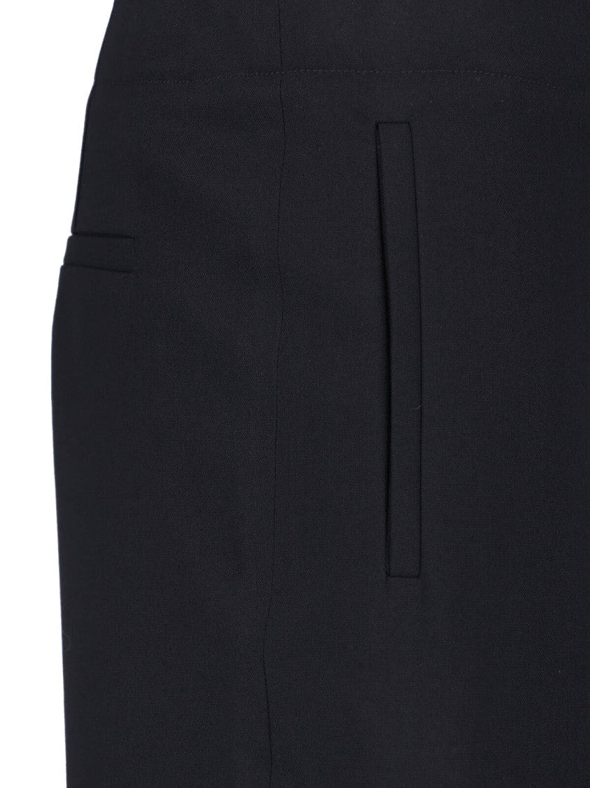 Khaite Black Virgin Wool Mita Straight-Leg Pants
