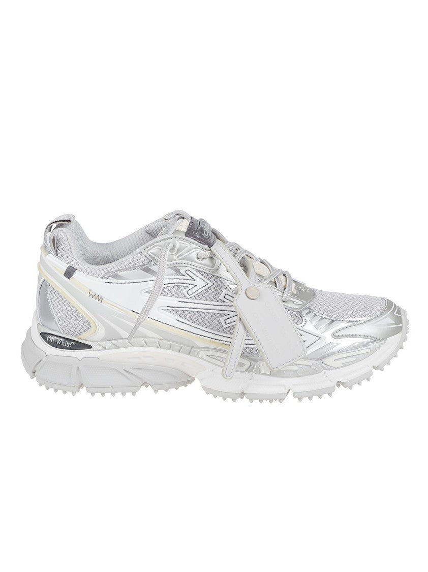 Off-White Futuristic Sneakers With Reflective Accents And Chunky Sole