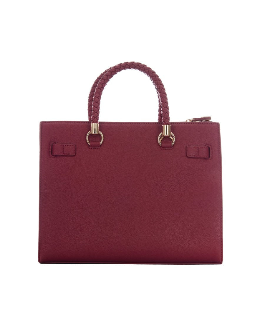 Liu Jo Brick Red Satchel M Textured Vegan Leather Bag