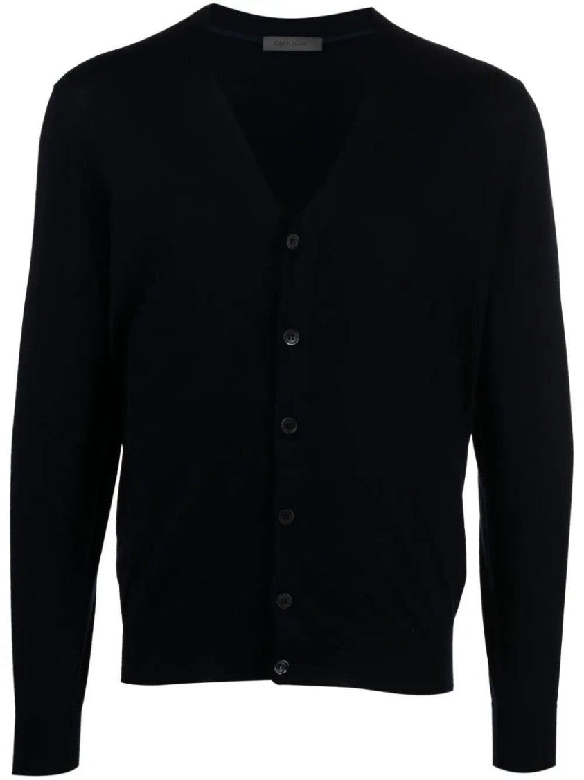 Corneliani V-Neck Button-Down Cardigan In Wool