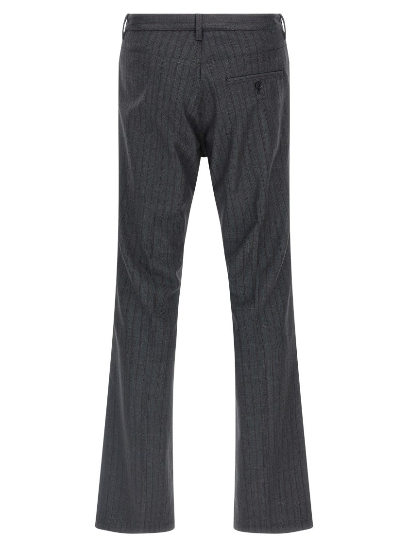 Balenciaga Pinstripe Wool Trousers With Straight Leg Silhouette