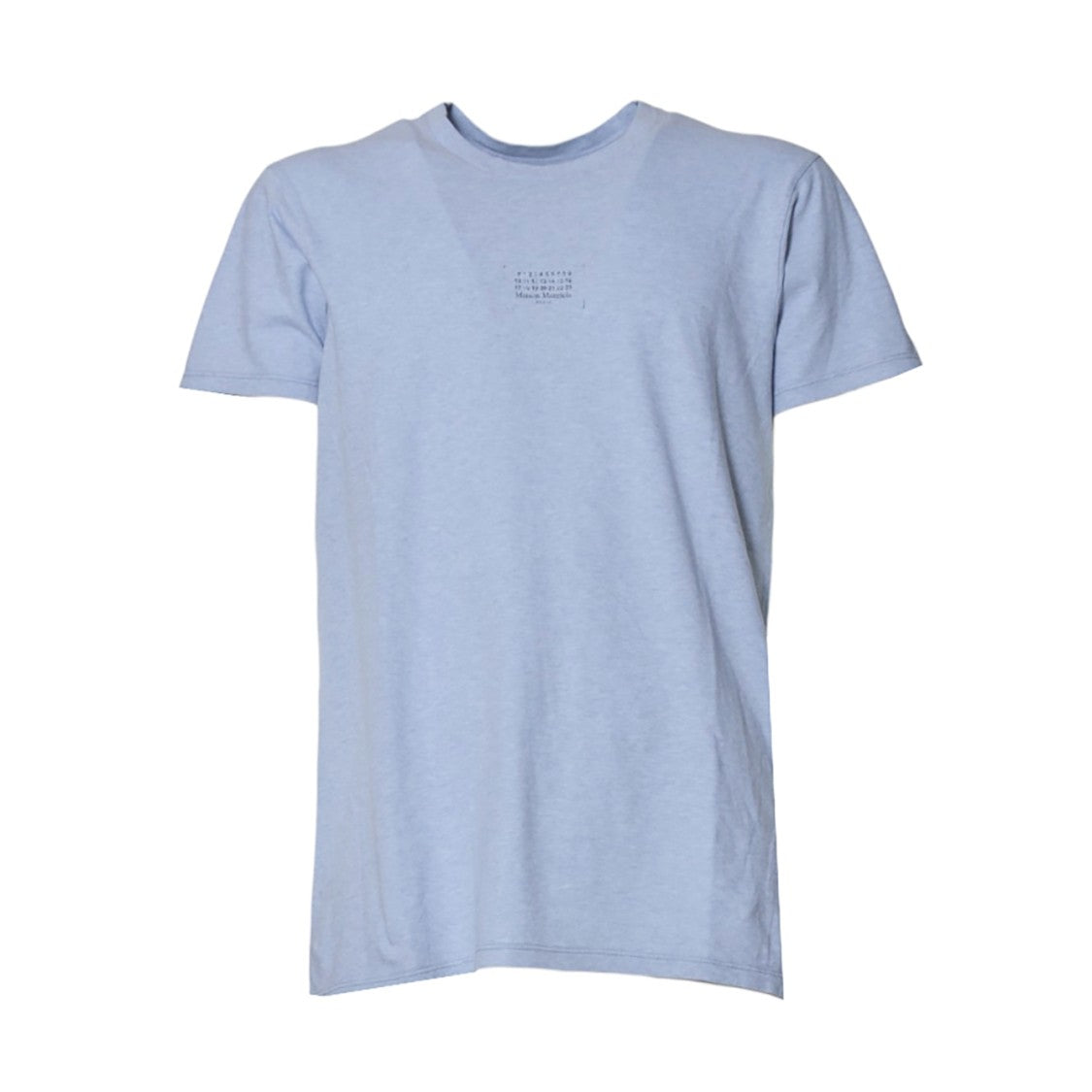 Maison Margiela Light Blue Cotton T-Shirt With Logo Print