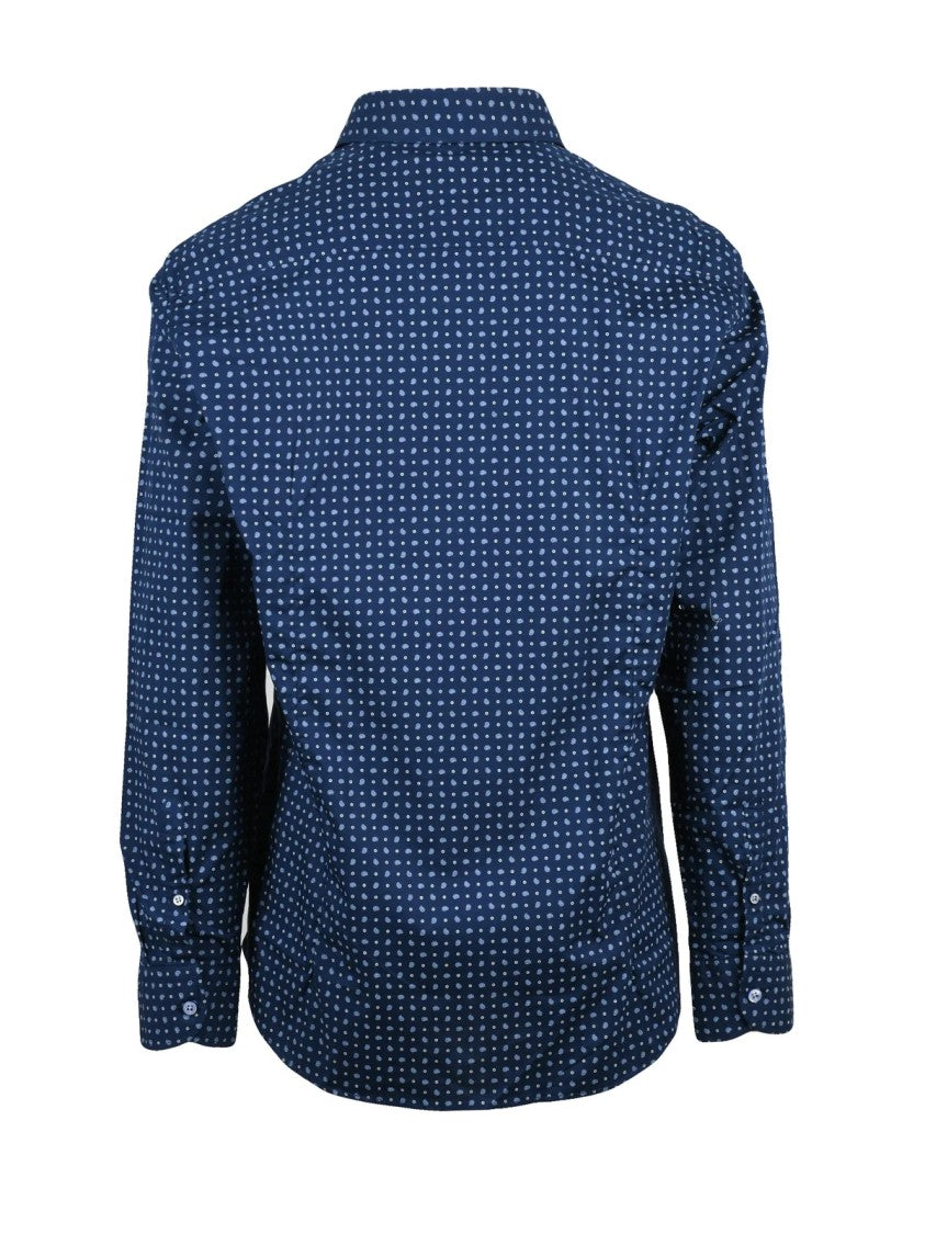 Mariano Napoli Blue/Light Blue Striped Cotton Shirt