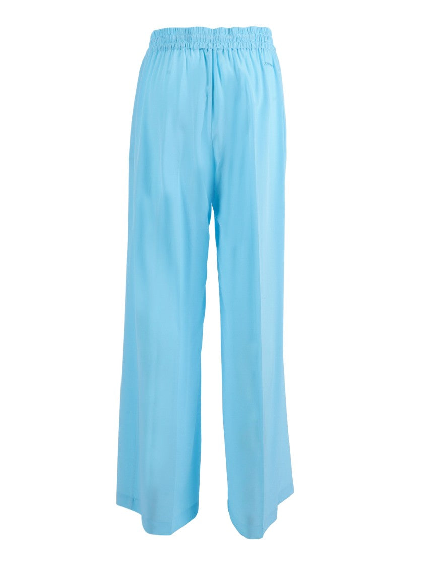 Ermanno Scervino Wide Leg Silk Straight-Leg Pants