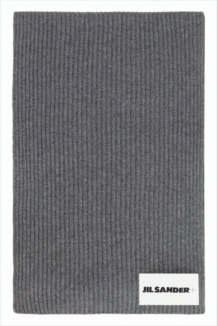 Jil Sander Ribbed Knit Wool Scarf With Subtle Texture