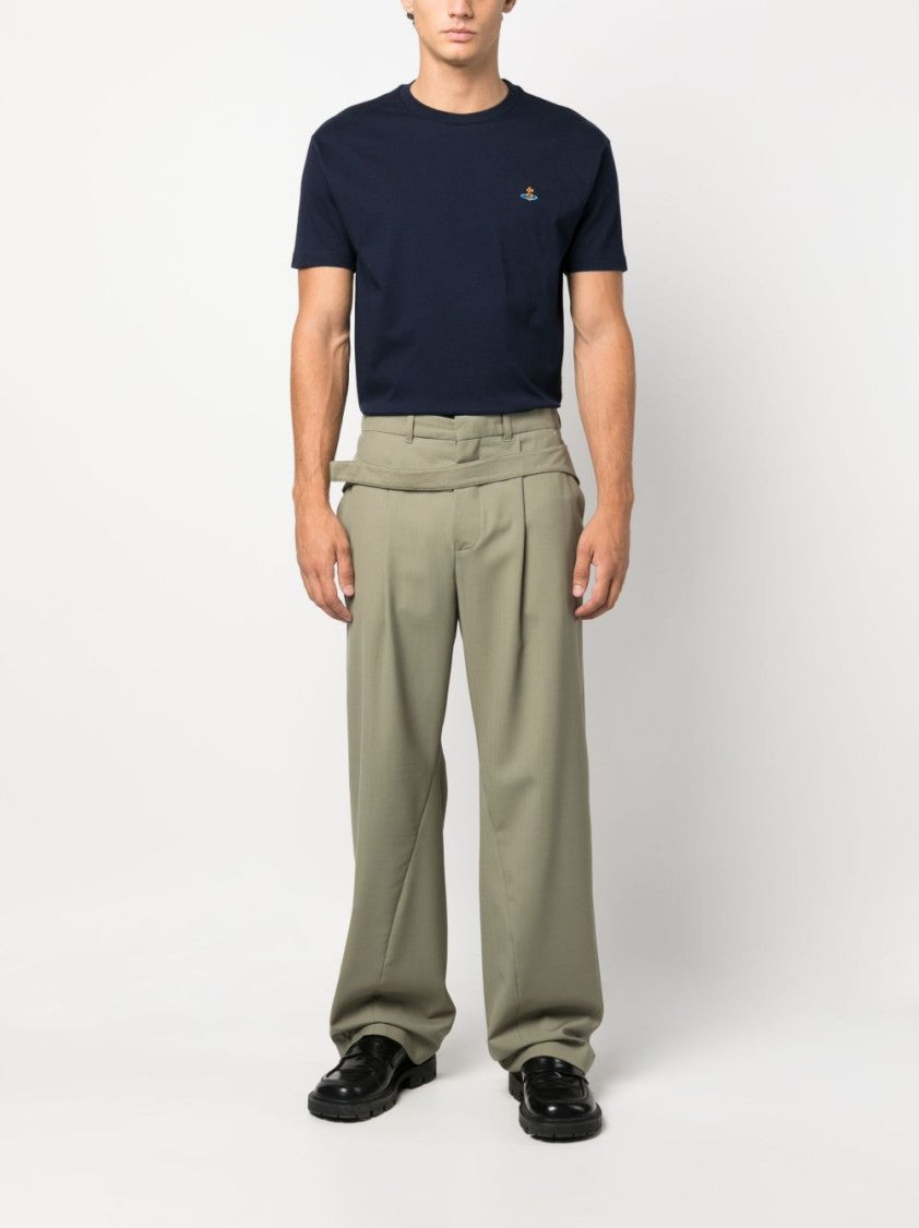 Vivienne Westwood Prussian Blue Organic Cotton T-Shirt With Signature Orb Logo